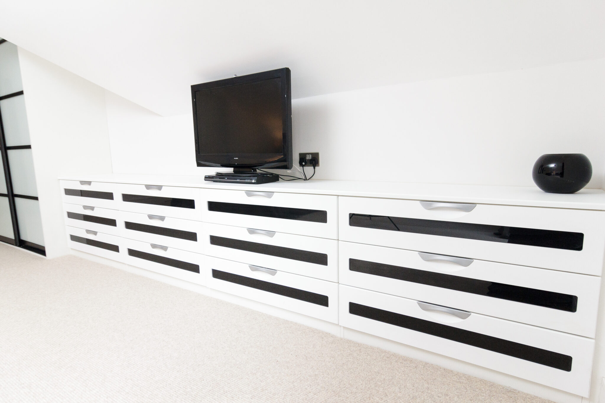 Oriental black & white fitted furniture